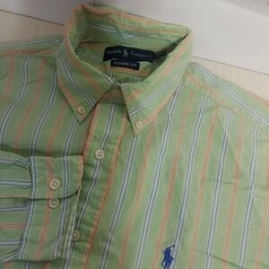 Ralph Lauren Classic Fit Striped Button Down Shirt Mens 15 1/2‎ 34/35